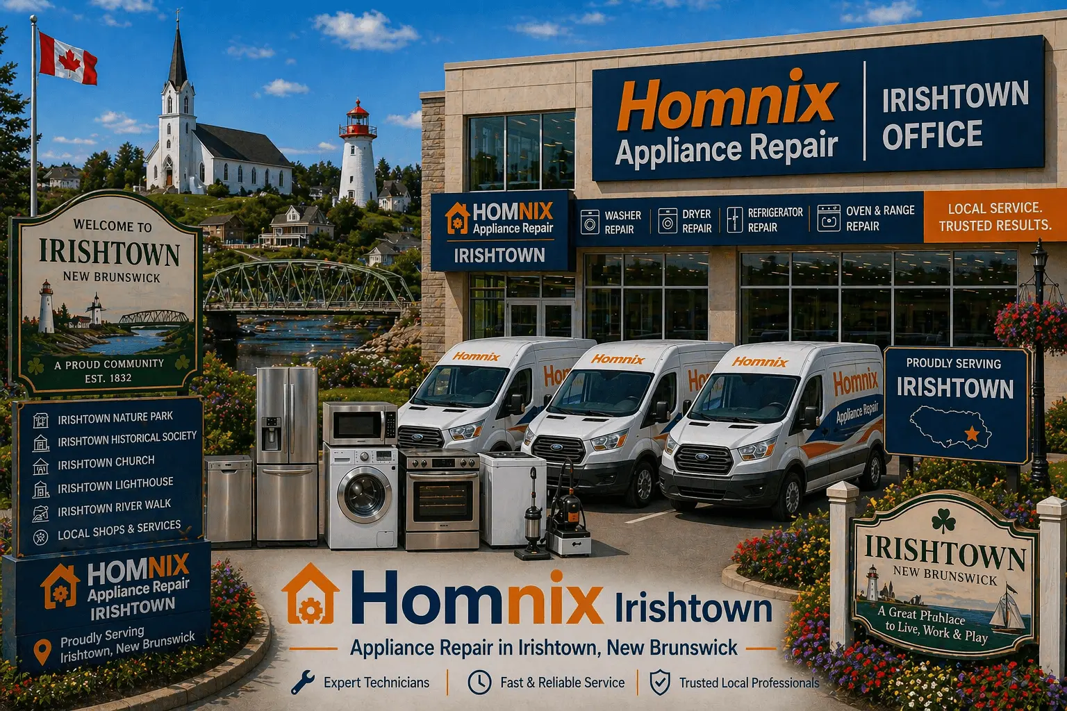 Appliance Repair in Irishtown NB | Homnix Fast 24/7 Booking Appliance Repair in Irishtown office