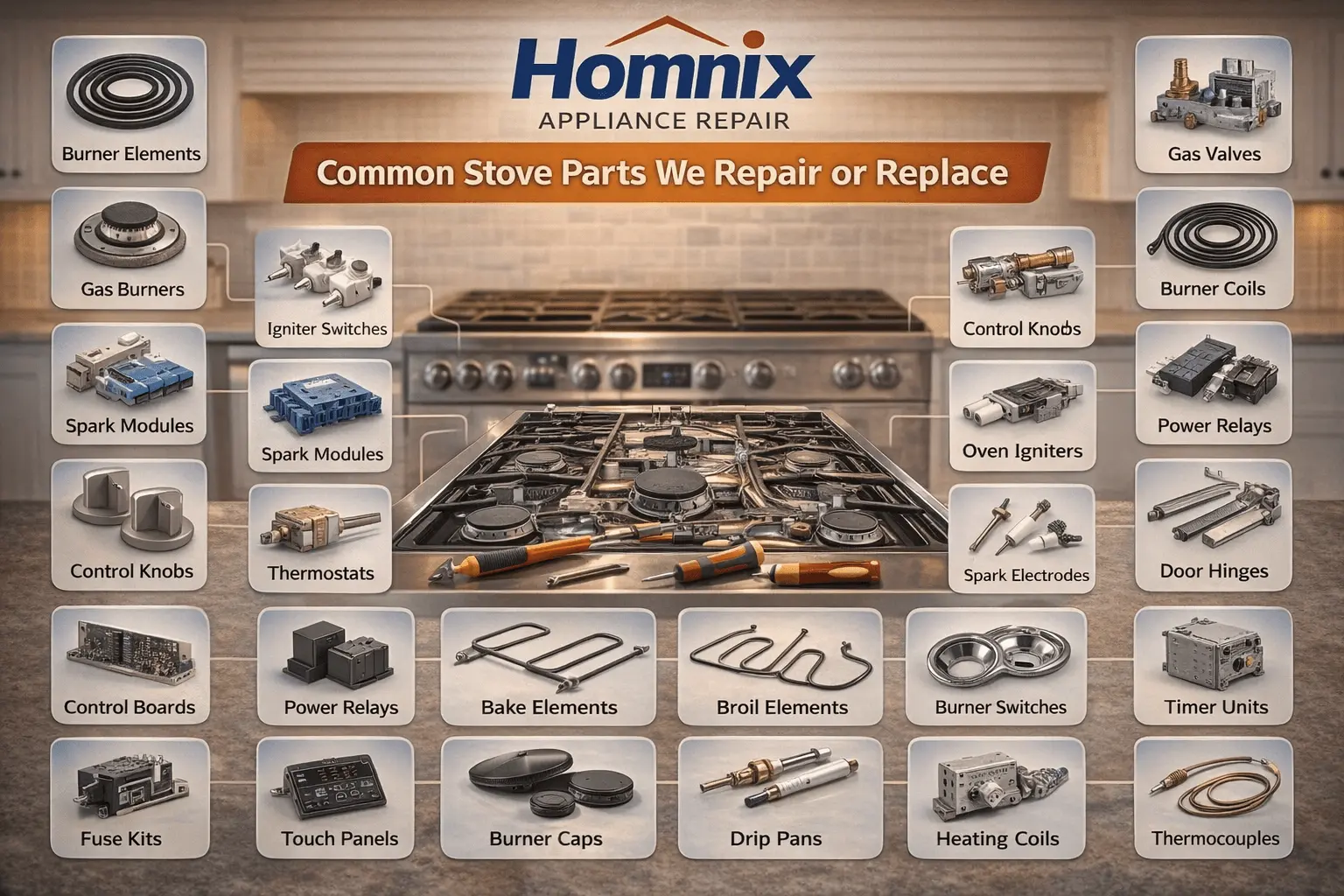 Trusted Stove Repair in Moncton | Homnix Fast 24/7 Service Common stove parts repair guide