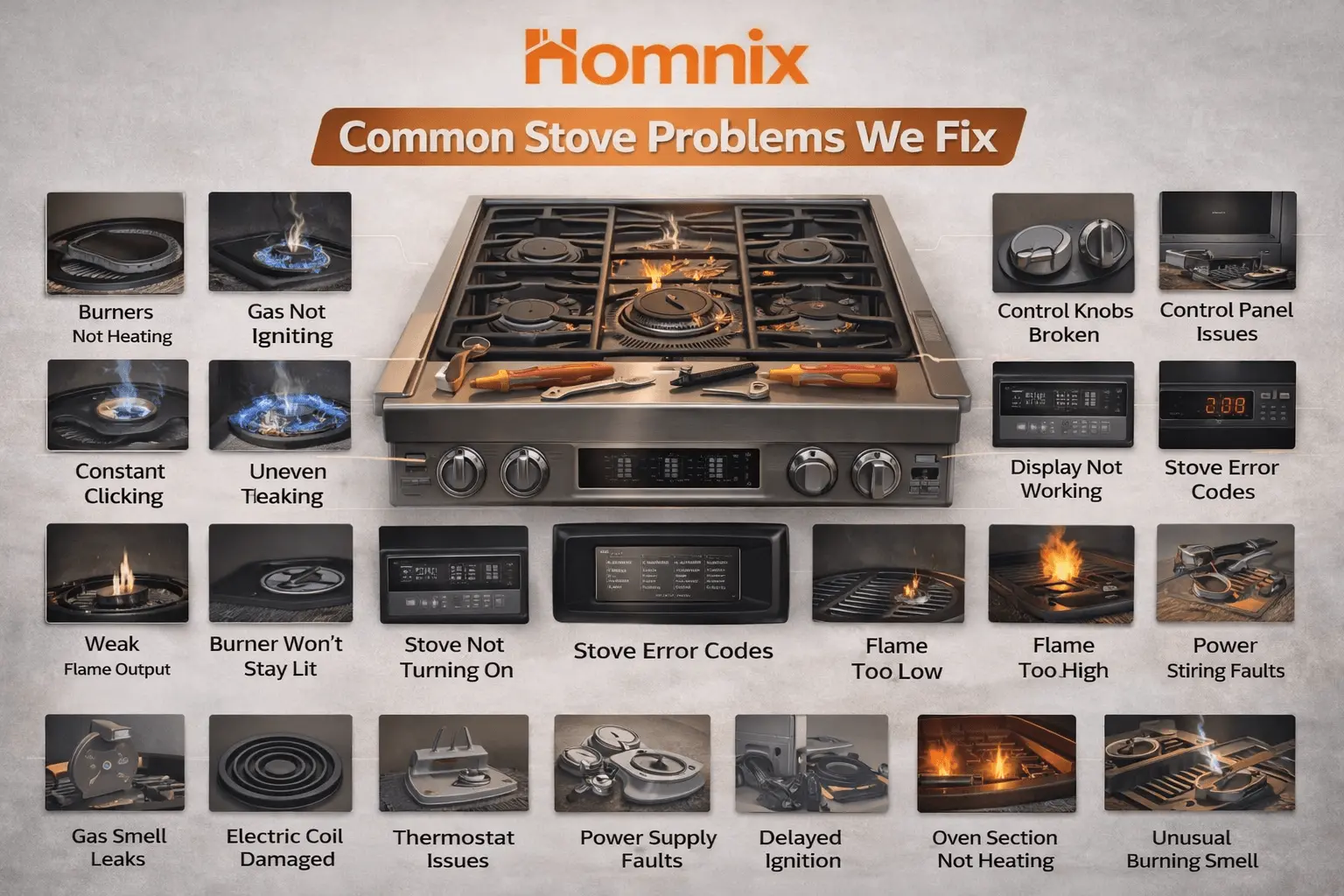 Trusted Stove Repair in Moncton | Homnix Fast 24/7 Service Common stove problems