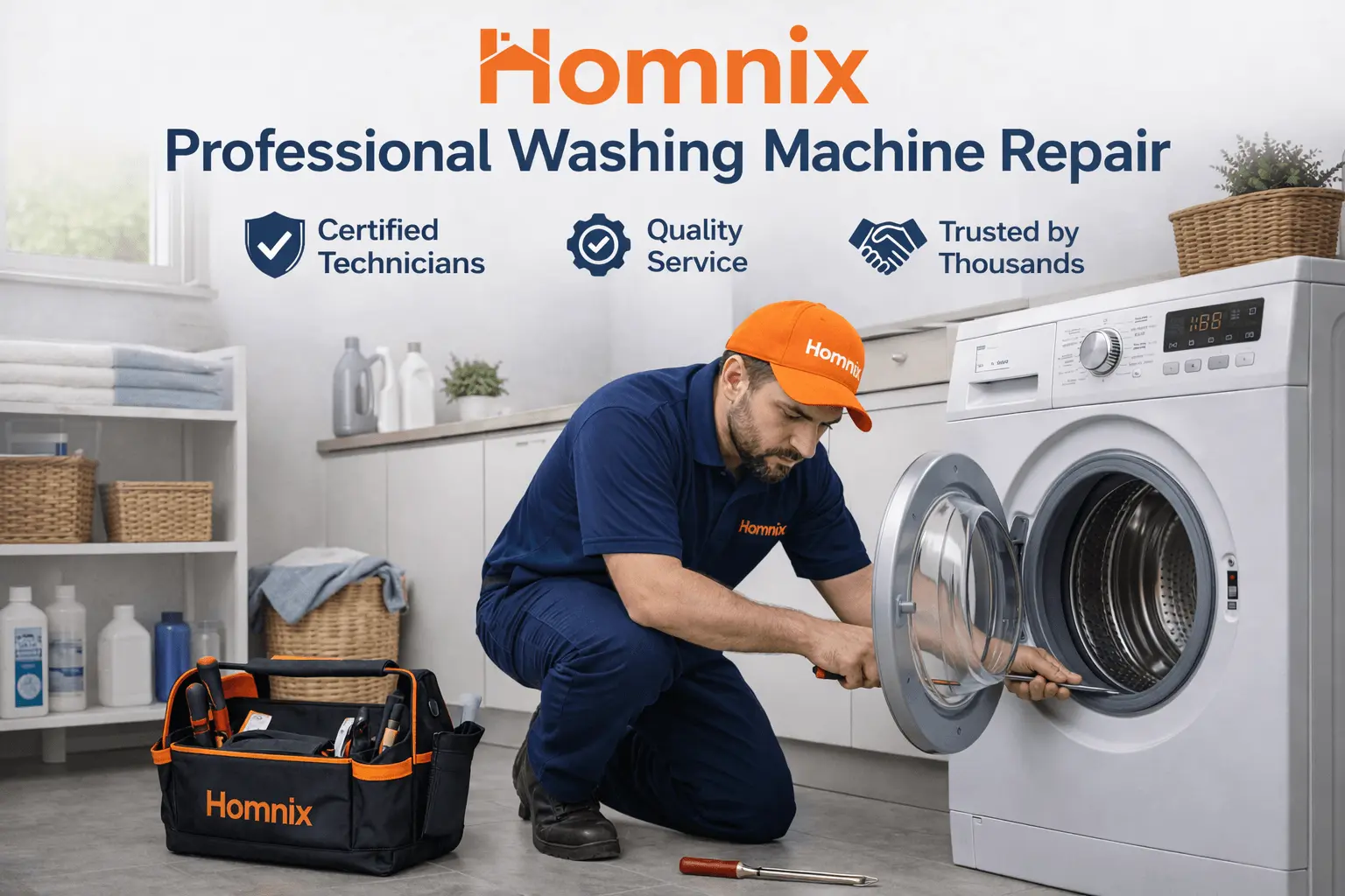 Washing Machine Repair in Moncton | Homnix Fast & Reliable Help Washing machine repair in progress
