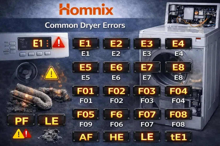 Trusted Dryer Repair in Moncton | Homnix Fast 24/7 Service dryer errors