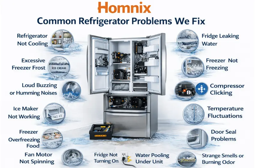 Refrigerator Repair in Moncton | Homnix Fast & 24/7 Help homnix repair Fridge problems