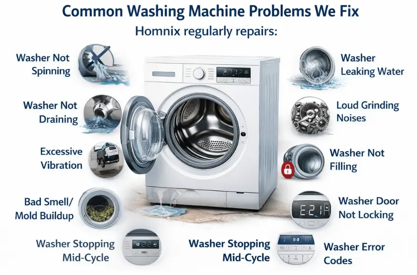 Washing Machine Repair in Moncton | Homnix Fast & Reliable Help washing machine problems